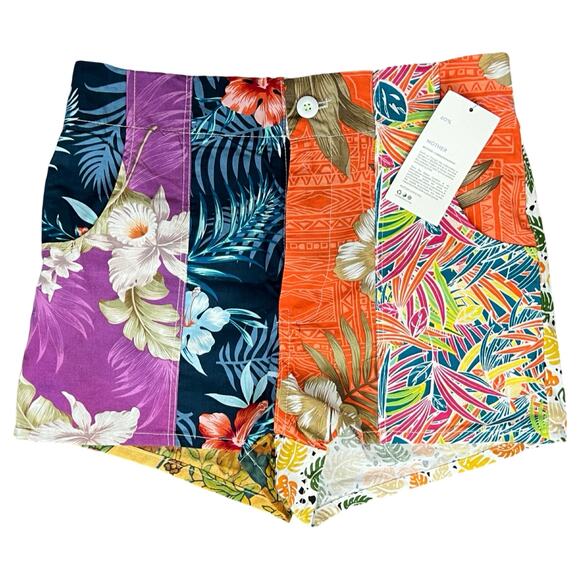 MOTHER Pants - Mother x Carolyn Murphy Recycled Hawaiian Board Shorts High Waist size M NEW Tag